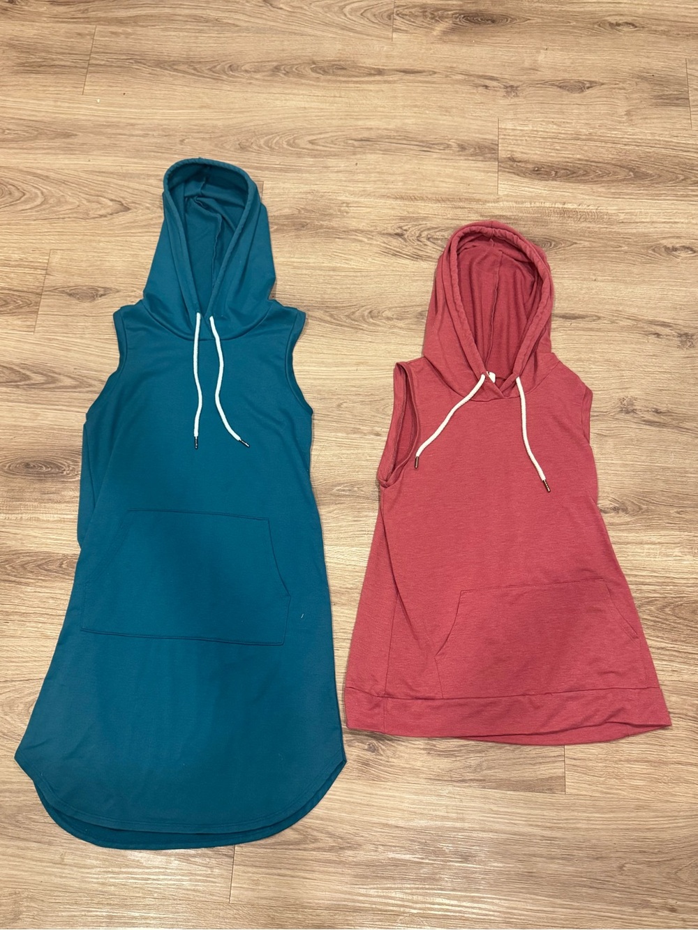 Vanilla Bay 2pc Sleeveless Running Jogging Drawstring Hoodies Tunic Top & Dress